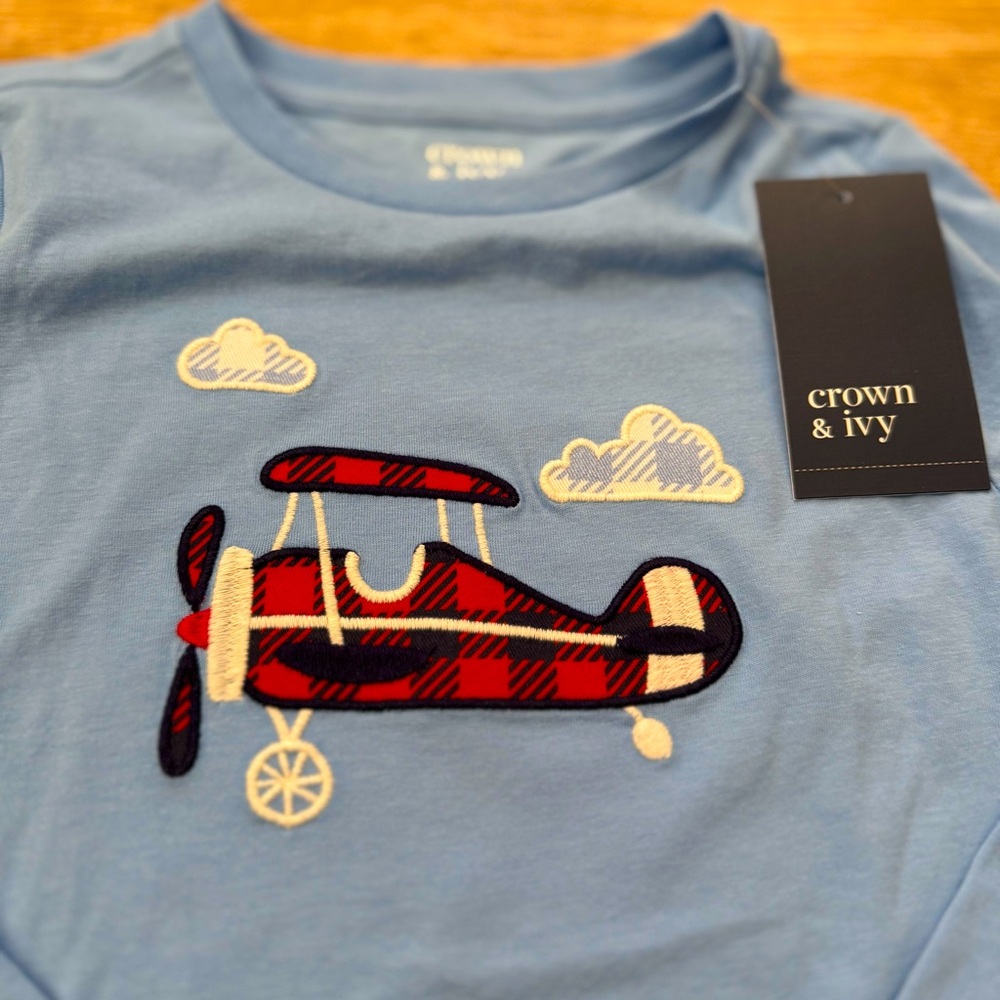 Brand New Crown and Ivy Airplane Long Sleeve Shirt. Size 6T